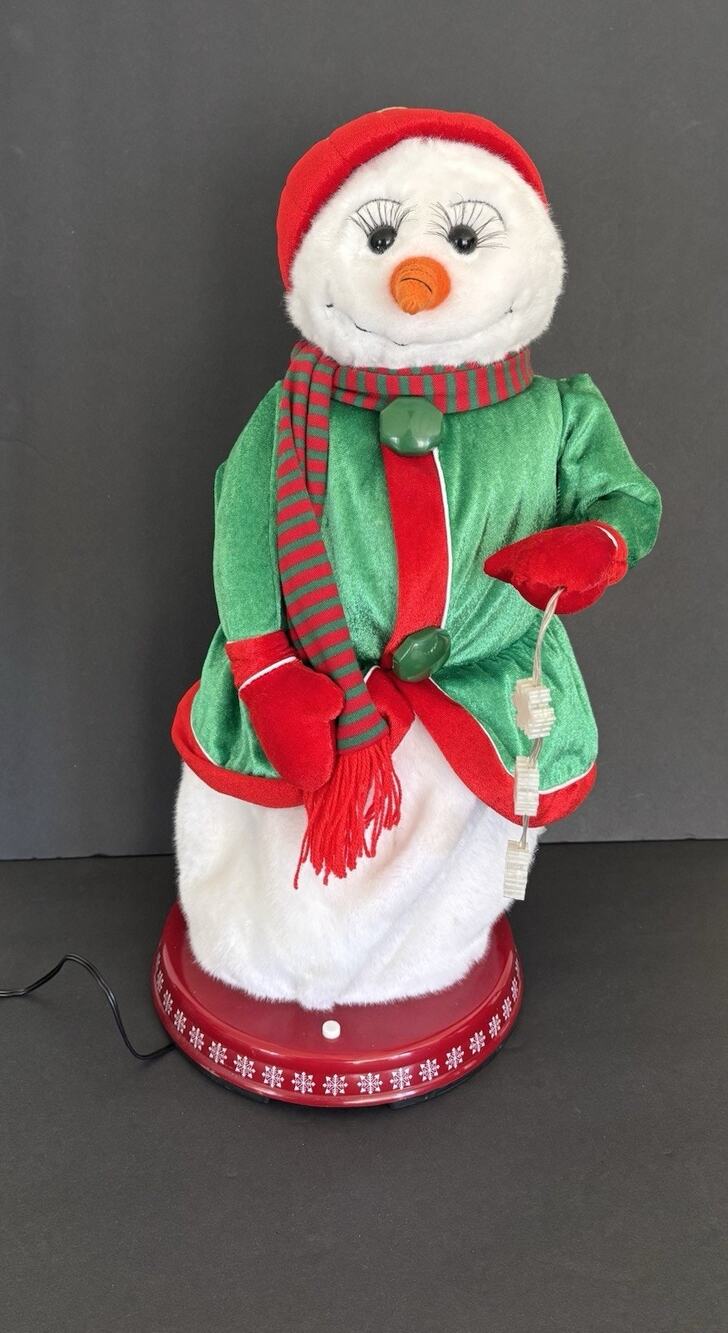 Gemmy 18" Spinning Snowflake Mrs Snowman Singing Santa Baby Dancing Toy READ